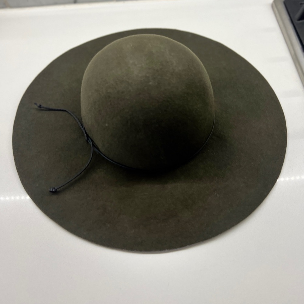 Stylish Olive Green Wide Brim Hat